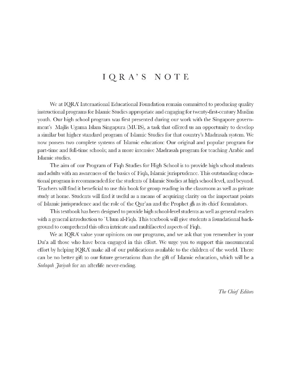 Principle of Islamic Jurisprudence-Usul al-Fiqh - Premium Textbook from IQRA' international Educational Foundation - Just $20! Shop now at IQRA Book Center 