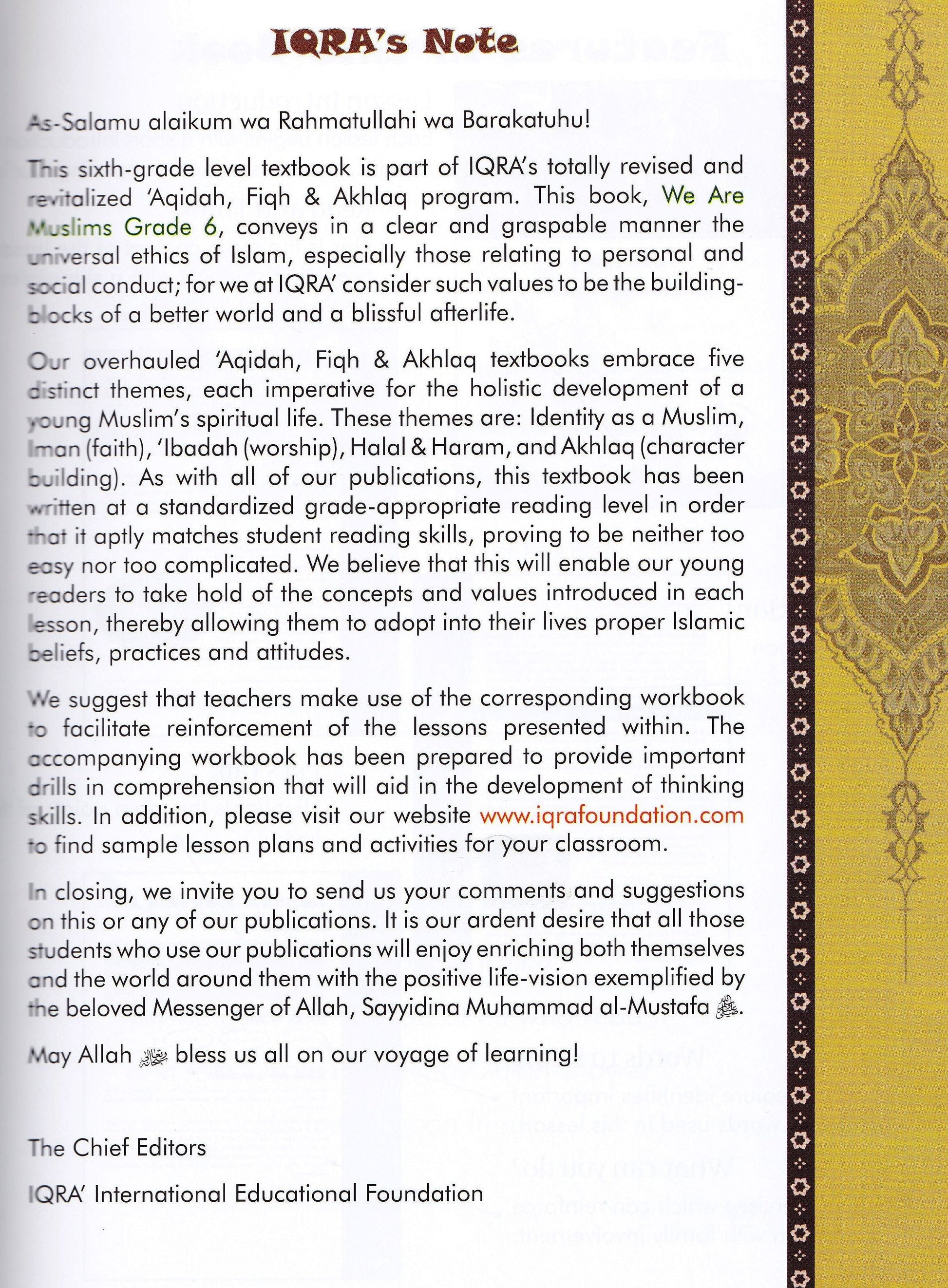 We Are Muslims: Elementary Grade 6 Textbook - Premium Textbook from IQRA' international Educational Foundation - Just $15! Shop now at IQRA' international Educational Foundation