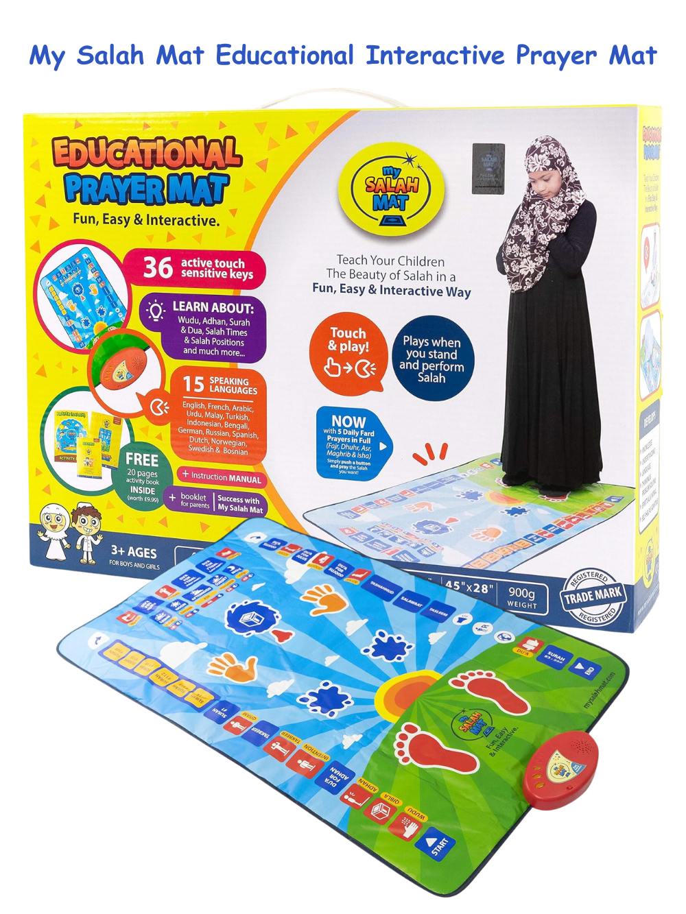 My Salah Educational Interactive Prayer Mat - Premium Prayer Mat from NoorArt Inc. - Just $89.99! Shop now at IQRA Book Center 