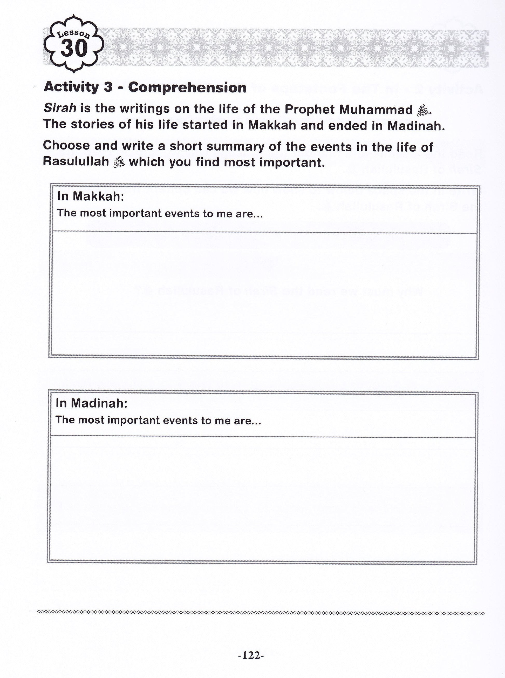 Sirah of our prophet Grade 3 Our Prophet: Madinah Workbook - Premium Workbook from IQRA' international Educational Foundation - Just $7.99! Shop now at IQRA Book Center 