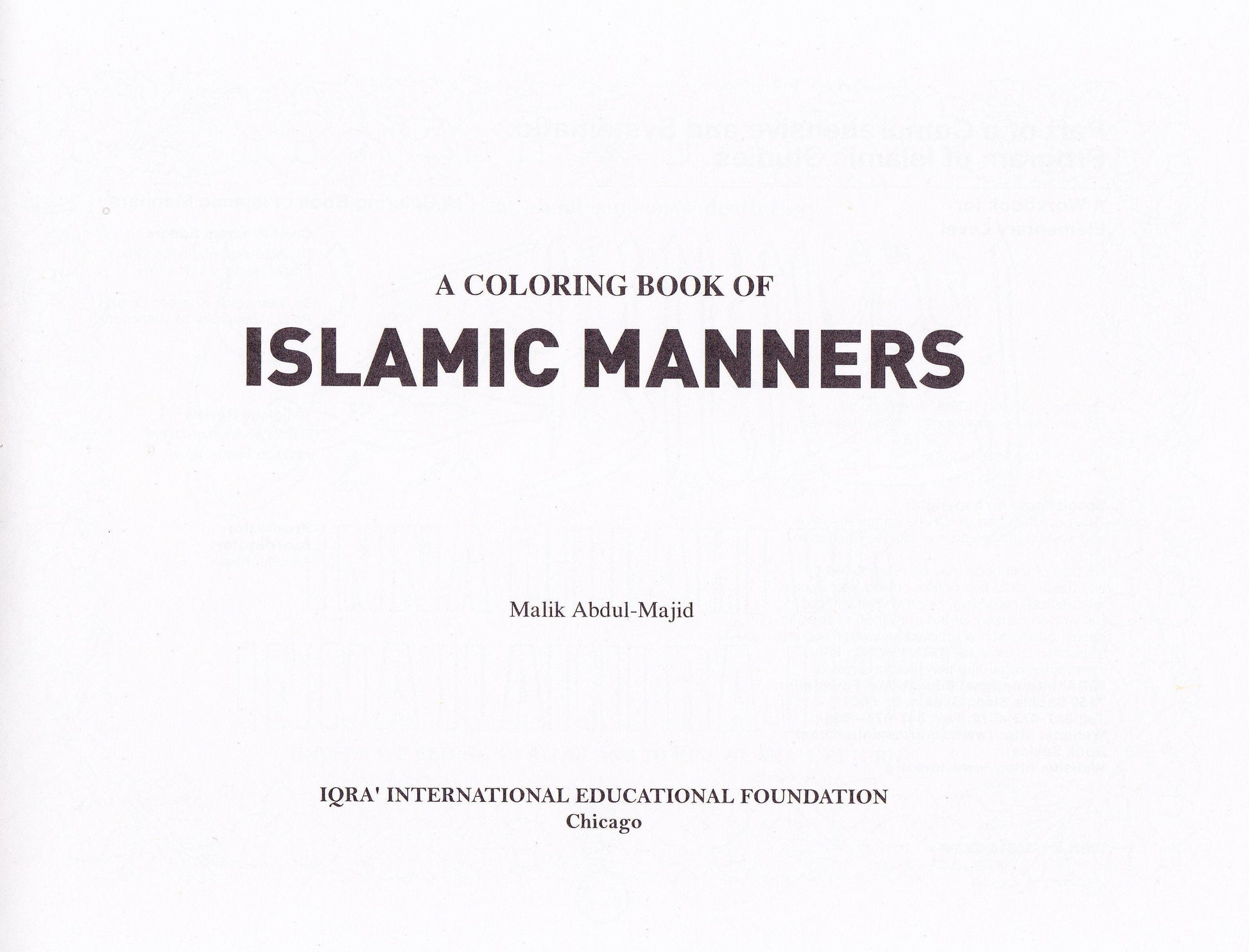 Islamic Manners Coloring Book - Premium Activity Coloring Book from IQRA' international Educational Foundation - Just $3.50! Shop now at IQRA Book Center | A Division of IQRA' international Educational Foundation