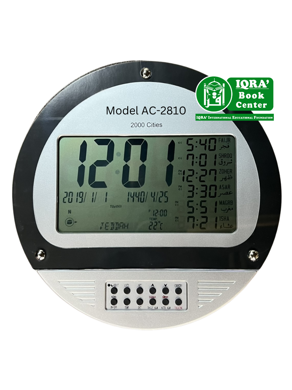 Azan Clock AC-2810C 2000 Cities